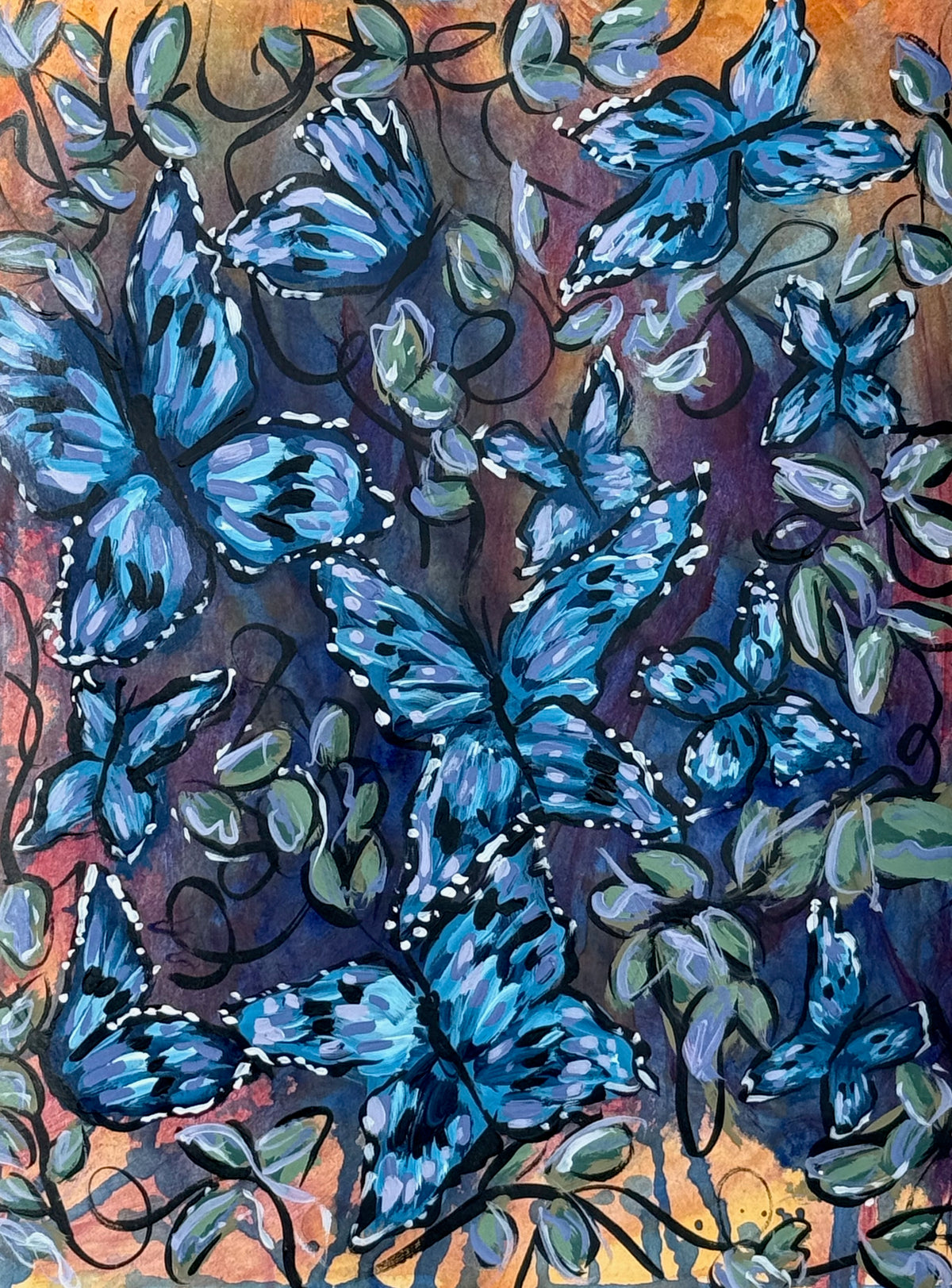 Many Blue Butterflies